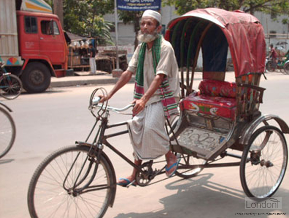 A rickshaw walla encompassing the hardworking nature of Bengalis