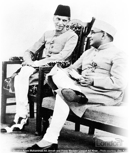 Quaid-e-Azam Muhammad Ali Jinnah and Prime Minister Liaquat Ali Khan in 1947